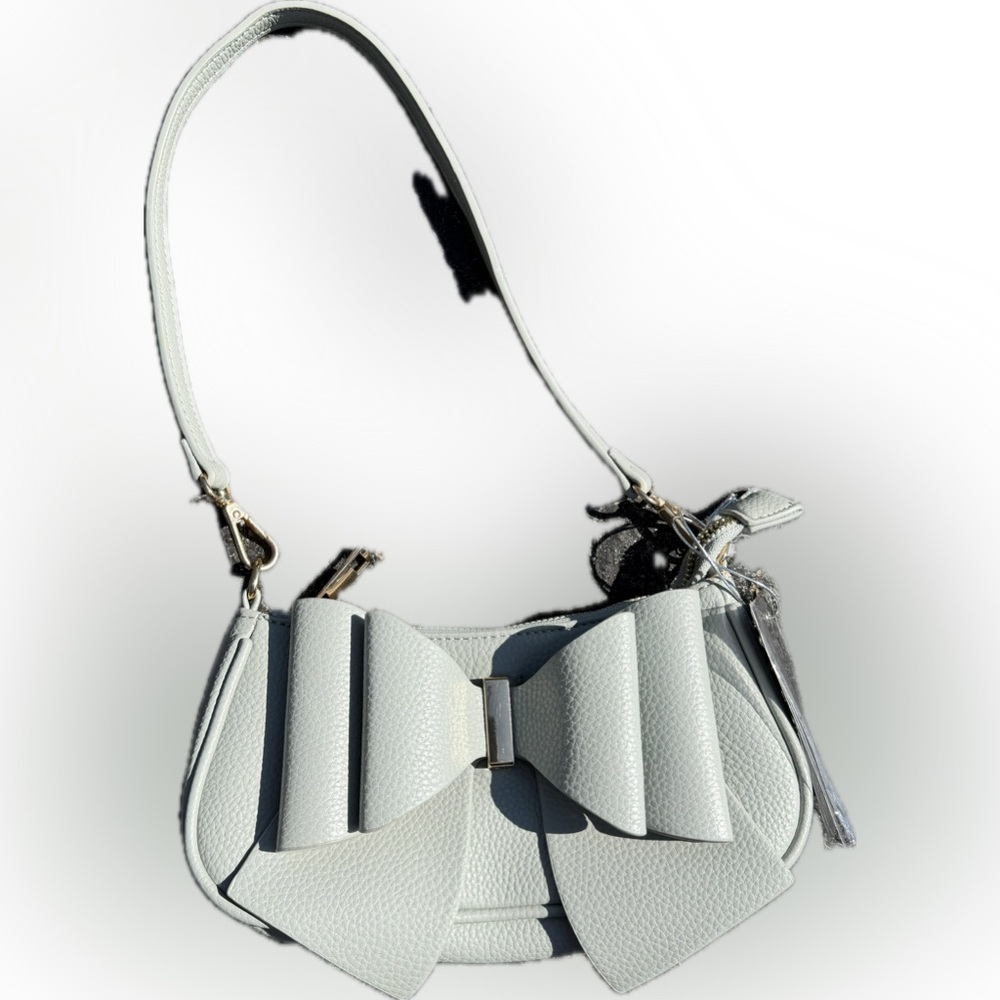 Crossi Bow Crossbody Purse with Interchangeable Gold Chain Strap